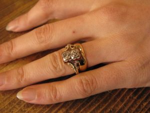 Engag and wed ring together