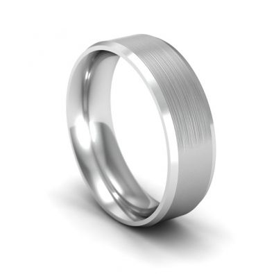 Flat Court Shaped Wedding Band 950 Palladium Wedding Ring
